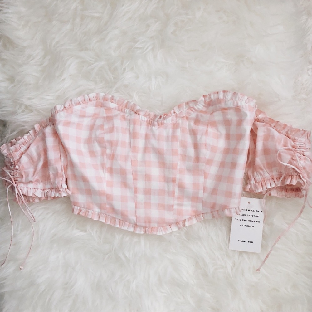 For Love and Lemons Dixie Ruffled Crop Top